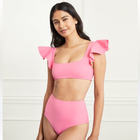 NEW SOLD OUT!! HILL HOUSE HOME LOLA HIGH WAISTED SWIM BOTTOM PINK SIZE XL NWT - Picture 2 of 6